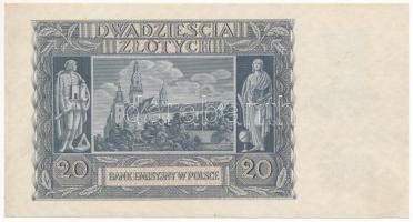 Lengyelország / Német megszállás 1940. 20Zl T:XF
Poland / German Occupation 1940. 20 Zlotych C:XF 
...