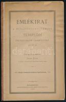 Jakab Elek: Emlékirat a Budapesti Unitárius Templom felszentelési ünnepélyére. 1890. okt. 26. Bp., 1890, Budapesti Unitárius Egyházközség (Bagó Márton és Fia-ny.), 40+(2) p. (+ A Budapesti Unitárius Egyházközség templom-szentelési ünnepélyének sorrendje, valamint díszebédjének étrendje, 5 sztl. lev.) Kiadói papírkötés, sérült borítóval, ragasztott gerinccel, ex libris-szel (sepsiszentiványi Szent-Iványi Sándor (1902-1983) unitárius püspök, egyházi író, történész, politikus).
