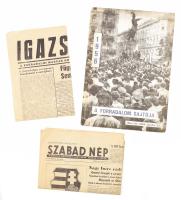 1956 Nagy Ernő (szerk.): A forradalom sajtója, Bp 1988. Áramlat független kiadó 19 db újság és szórólap reprint mappában + hozzá két eredeti forradalmi újság