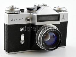Zenit-E fényképezőgép, Moszkva 80 olimpiai kiadás, Jupiter 2/50 objektívvel, eredeti bőr tokjában