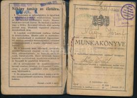 cca 1940-45 ácssegéd munkakönyve, számos neves budapesti építőmester és ács bélyegzőjével és/vagy autográf aláírásával, többek közt Kocsárd Emánuel (Kopfensteiner Manó) építészmérnök, a nyilas párt támogatója, 1944. október 29-től Veszprém vármegye főispánja, a III. hadtest területén országmozgósítási és hadműveleti kormánybiztos; Havel Lipót, Sorg Antal stb.