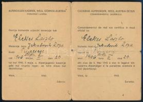 1945 Mauthauseni koncentrációs táborból szabadult magyar, tiszacsegei születésű személy, ideiglenes ...