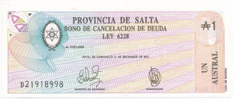 Argentína / Salta 1987. 1A helyi bankjegy T:AU Argentina / Salta 1987. 1 Austral local banknote C:AU Krause P#S2612e