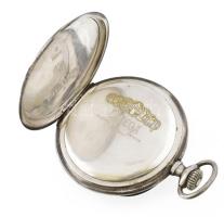 Omega ezüst (Ag) zsebóra jelzett tokkal és szerkezettel, hibátlan számlappal. Működik, d: 45 mm