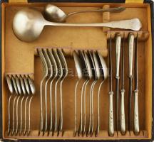 Berndorf Art Krupp alpakka evőeszköz készlet, sérült dobozában, 1 kés és villa hiánnyal, jelzéssel