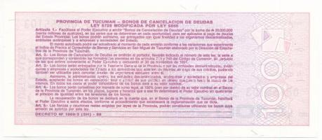 Argentína / Tucuman DN (1989.) 100A helyi bankjegy T:UNC
Argentina / Tucuman ND (1989.) 100 Austral...