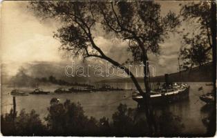 Kotor, Cattaro; Osztrák-magyar rombolók és SS Cleopatra / K.u.K. Kriegsmarine / Austro-Hungarian Navy destroyers and SS Cleopatra. photo (EK)