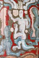 Stefániay Edit (1936-2010): A tudás fája (keserű szüret). Tűzzománc, rézlemez. Hátoldalán a művész c...