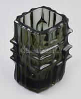 Vladislav Urban retró füstüveg váza. Anyagában színezett, jelzés nélkül, hibátlan, m: 14 cm