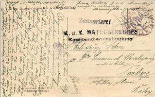 1918 In der Batterie eines K.u.K. Kriegsmarine Kriegschiffes. Anton Rocchi Pola / SMS Tegetthoff csa...