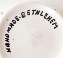 Betlehem mintás kerámia falitál, kézzel készült, hibátlan, d: 13 cm