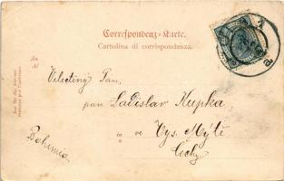 1904 Osztrák-magyar haditengerészet matrózai lőgyakorlat közben a fedélzeten, gépfegyver / K.u.k. Kr...