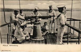 K.u.K. Kriegsmarine Schiessübung / Osztrák-Magyar Haditengerészeti lőgyakorlat, matrózok / WWI Austro-Hungarian Navy shooting practice, mariners. Dep. A. Bonetti