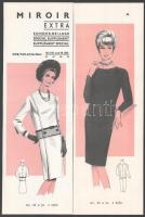 cca 1960 4 db vintage női divatkép, kétoldalas, Mirroir Extra c. magazin melléklete, ofszet nyomat, papír, 32x10,5 cm