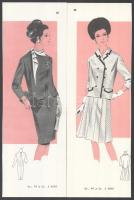 cca 1960 4 db vintage női divatkép, kétoldalas, Mirroir Extra c. magazin melléklete, ofszet nyomat, ...