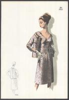 1966 3 db vintage női divatkép, ofszet nyomat, papír, 34x24 cm