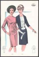 cca 1950 3 db Wemo Modes Internationales vintage divatkép, ofszet nyomat, papír, 32x21,5 cm