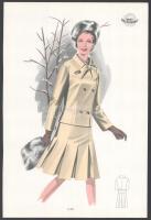 cca 1950 3 db Wemo Modes Internationales vintage divatkép, ofszet nyomat, papír, 32x21,5 cm