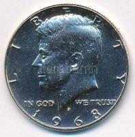 Amerikai Egyesült Államok 1968D 1/2$ Ag "Kennedy" kapszulában T:AU,XF karc USA 1968D 1/2 Dollar Ag "Kennedy" in capsule C:AU,XF scratch