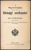 A Magyarországban ideiglenesen behozandó bírósági szerkezet és per-rendtartást tárgyazó határozatok. Ő Felsége által 1849-ki november 3-án. Bécsben, 1849, A cs. kir. udvari és álladalmi nyomda betűivel, 14 p. Papírkötés, modern műanyag védőborítóban, a lapok sarkain gyűrődésekkel, foltos. Ritka!