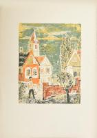 Rác András (1926-2013): Balatongyörök. Színes linómetszet, papír, jelzés nélkül, 35×28 cm