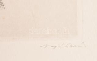 Nagy Zoltán (1916-1987): Bartók Béla. Rézkarc, papír, jelzett, számozott a hátoldalán (009), 26×19 c...