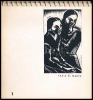 Buday György (1907-1990): 13 db fametszet jegyzetfüzetben. Klf. méretekben, (lapméret 12x11,5 cm)