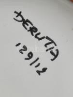 Deruta virágmintás váza, jelzéssel, hibátlan, d: 12 cm