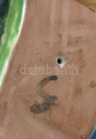 H. Ráhmer Mária (1911-1998): Lány kosárral, festett mázas kerámia, jelzett, hibátlan, m: 24 cm