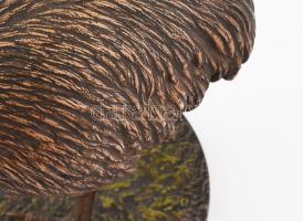 Franz Xaver Bergmann (1861-1936): Emu. Hidegen festett bronz, 1900 körül, jelzett, m: 15,5 cm / Wien...