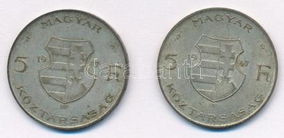 1947. 5Ft Ag "Kossuth" (2x) T:F patina Adamo F8.1