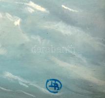 Monika Bończa-Tomaszewska (?-), XX. sz. vége: Kétárbócos vitorlás és a várakozó tengerész. Olaj, far...