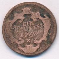 1762K 1kr Cu "Mária Terézia" T:F patina 
Huszár: 1758., Unger III.: 1272.a