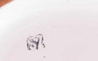 Levél alakú kínáló, mázas kerámia, szép állapotban, 28x22 cm