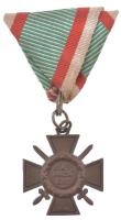 1942. "Tűzkereszt I. fokozata" hamis, öntött bronz kitüntetés eredeti mellszalaggal T:XF Hungary 1942. "Fire Cross, 1st Class" fake, cast bronze decoration with original ribbon C:XF NMK 443.