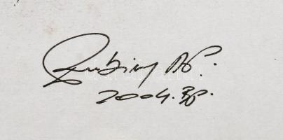 Rubint Ávrahám Péter (1958-): Női akt. Vegyes technika, papír, jelzett, üvegezett keretben. 37×25,5 ...