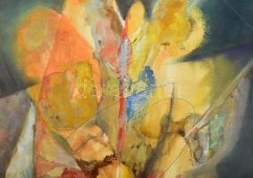 Héder Mária Gabriella (?-): Remény. Pasztell, tempera, ceruza, papír. Jelezve jobbra lent. Hátoldalá...