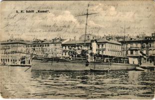 1909 SMS KOMET osztrák-magyar haditengerészet Komet-osztályú torpedóhajója (őrhajója) / K.u.K. Kriegsmarine Torpedoboot / Austro-Hungarian Navy SMS Komet torpedo gunboat. G. Costalunga Pola 1909. (EB)