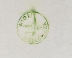 Hollóházi Riolit virágmintás falitál, jelzéssel, mázrepedéssel, kis kopással, d: 23,5 cm