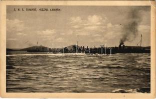 1917 SMS Trabant, SMS Huszár és SMS Kaimann Osztrák-Magyar Haditengerészet topedóhajók / K.u.K. Kriegsmarine Torpedoboote. phot. A. Beer / Austro-Hungarian Navy torpedo boats + "K.u.K.Marinefeldpostamt" (EK)