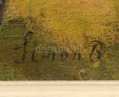 Simon Béla (1910-1980): Almaszedés. Olaj, vászon, jelezve balra lent. Hátoldalán román kiviteli bély...