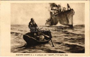 Nazario Sauro m.o. e catturato dal "Satellit" il 31 luglio 1916 / Nazario Sauro olasz irredentista mielőtt az SMS SATELLIT torpedóhajó elfogja / K.u.K. Kriegsmarine / Nazario Sauro in a lifeboat, about to be captured by the approaching S.M.S. Satellit