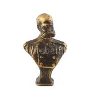 Ferenc József miniatűr bronz büszt, jelzés nélkül, m: 37 mm