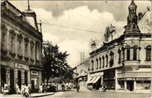 1955 Losonc, Lucenec; utca, Kociarky, Hracky és Obuva üzlete / street, shops (EB)