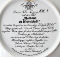 Vohenstrauss Bavaria porcelán fali dísztányér, Bernd Gagel - "Rathaus zu Michelstadt" mint...