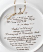 Kaiser porcelán fali dísztányér, Manfred Herzog-Gerber - "Abschied von Würzburg" mintával....