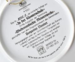 Hutschenreuther porcelán fali dísztányér, Benjamin Vautier - "In der Klosterschule" mintáv...