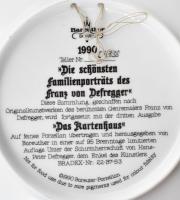 Bareuther Bavaria porcelán fali dísztányér, Franz von Defregger sorozat, "Das Kartenhaus"....