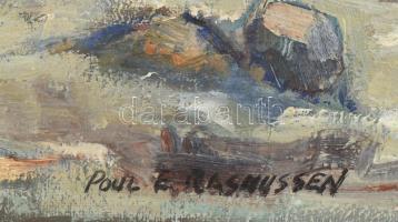 Poul Erik Rasmussenl, XX. sz. második fele: Sziklás vízpart. Olaj, vászon. 58×73 cm