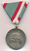 1929. "Magyar Háborús Emlékérem kardokkal, sisakkal" ezüstözött bronz kitüntetés mellszalagon, a peremen fémjellel T:XF ph, kis ü. Hungary 1929. "Hungarian Commemorative War Medal with swords and a helmet" silver plated bronze decoration on ribbon, with hallmark on the edge C:XF edge error, small ding NMK 418.